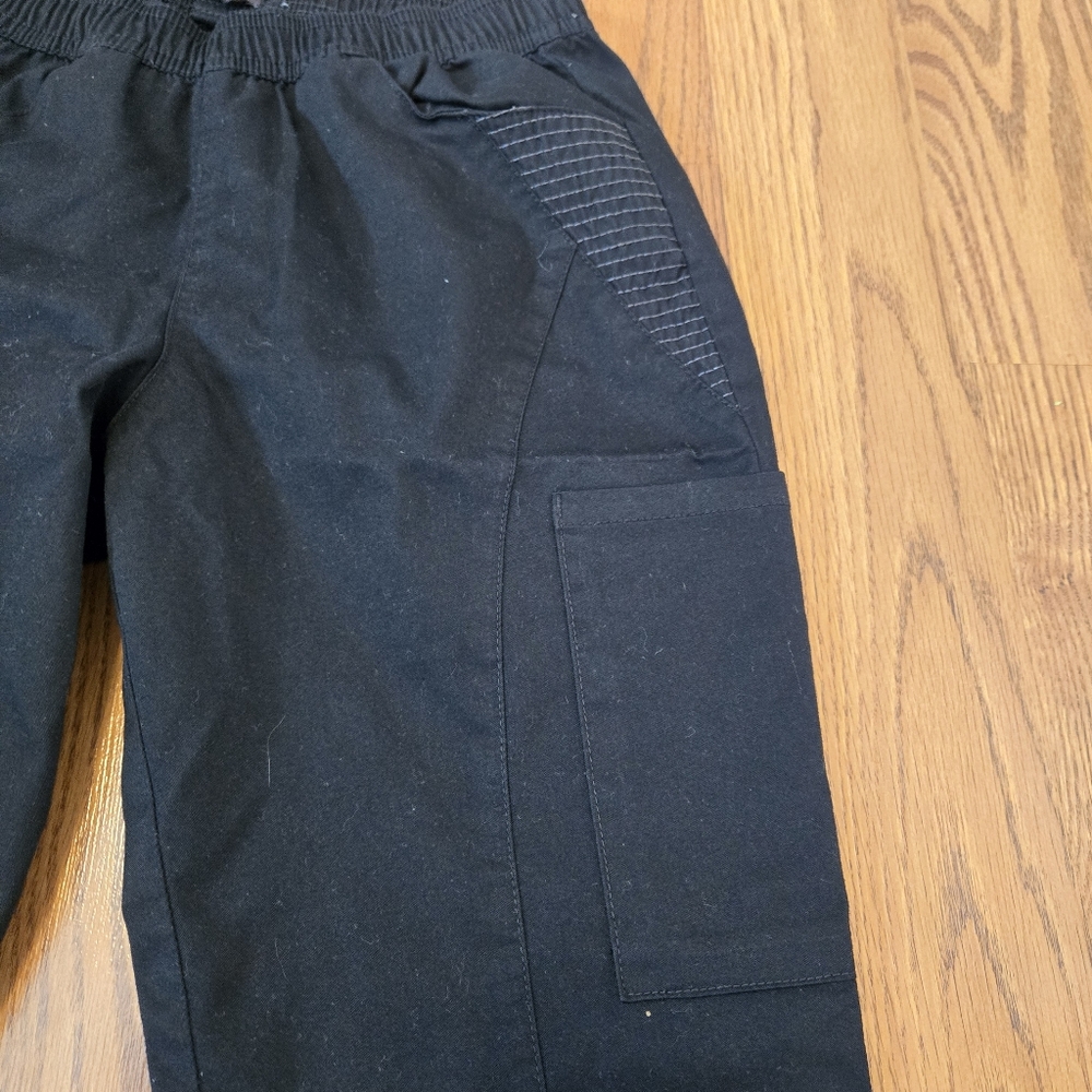 Jaanuu Black Scrub Moto Pants Gold Zippers Pockets Esthetician Nurse Scrubs XS - Picture 8 of 11